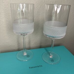 Tiffany Diamond Point Wine Glasses